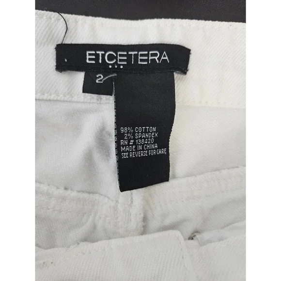 Etcetera White Skinny Jeans Womens 2 Stretch Mid Rise Summer Capsule - Picture 3 of 7